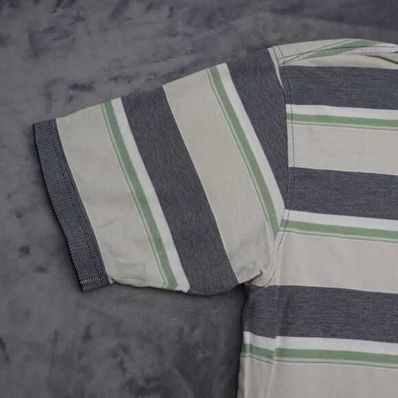 Callaway Shirt Mens L Gray Multicolor Striped Polo Sport Short Sleeve LOGO - Picture 10 of 16